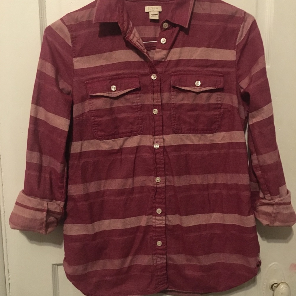 J. Crew Striped Button-Up